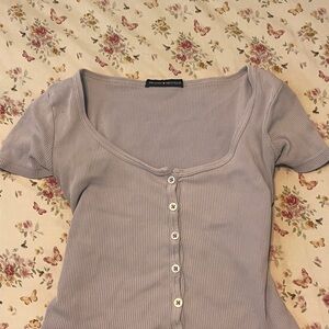 Brandy Melville Zelly Button-Down Top in Light Purple